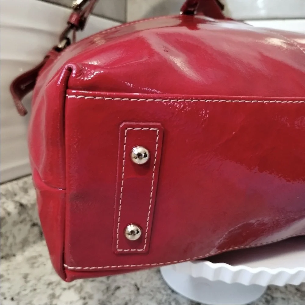 Dooney and Bourke Red Patent Leather Hobo Bag